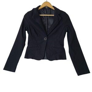 Have & Have Black Blazer One Button Suit Coat Jacket Sz M Business Professional